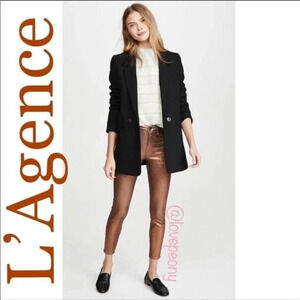 NWT L’Agence Margot Metallic HighRise Skinny Jeans